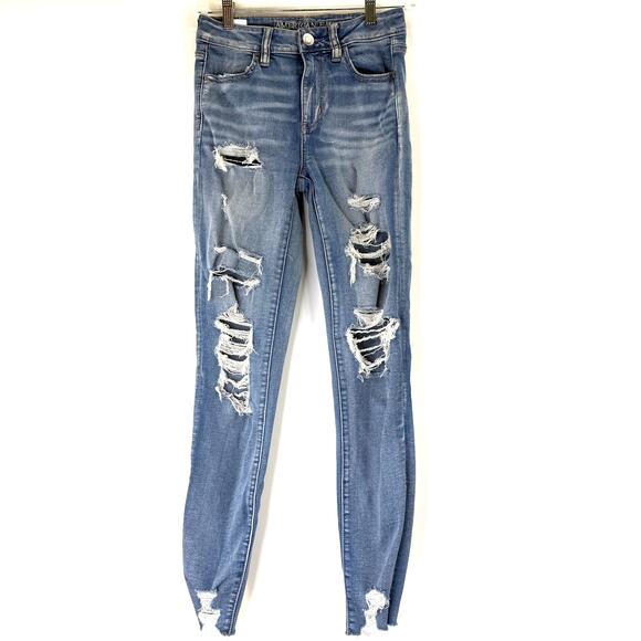 American Eagle Hi-Rise Jegging Super Stretch X Jeans Size 4 Long - Picture 1 of 8
